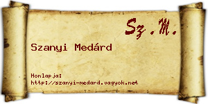 Szanyi Medárd névjegykártya